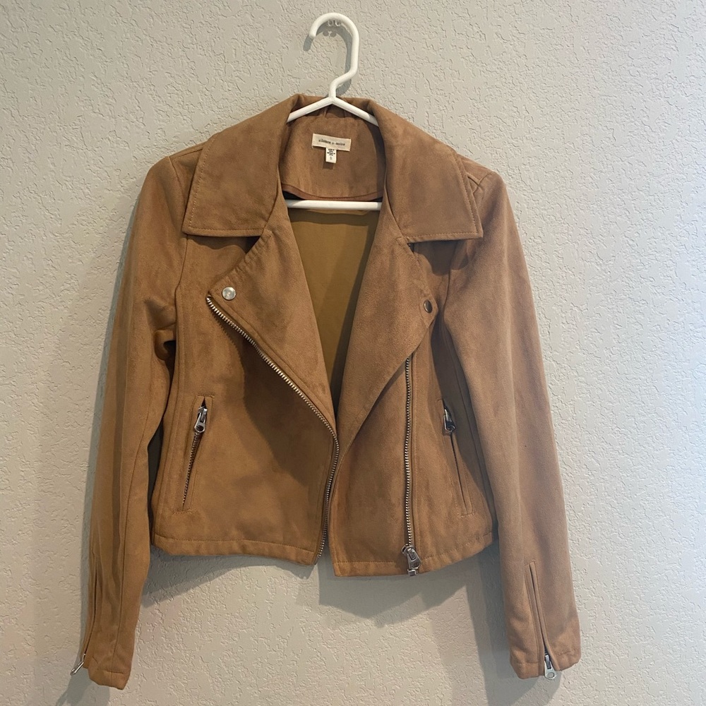 Silence + Noise Vegan Suede Moto Jacket - Small